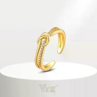 ราคา 【​สินค้าขายดีอันดับ 1】 Vnox แหวนแต่งงาน ประดับเพทาย ทอง 18K ปรับได้ สําหรับผู้หญิง (1733197612226414051)