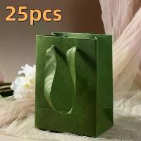 ราคา ถุงบรรจุภัณฑ์ของขวัญ 25 ชิ้น ถุงกระดาษสีเขียววินเทจ ถุงเก็บเครื่องประดับ กล่องของขวัญ ถุงกระดาษ (1733876846537246644)