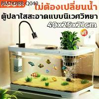 ราคา ตู้ปลา ตู้ปลาตั้งโต๊ะ ตู้ปลาเล็ก ตู้ปลาขนาดเล็ก ตู้ปลา 12 นิ้ว พร้อมไฟและปั๊มน้ำ การออกแบบที่มีฝาปิด ตู้ปลามีฝาปิด (1734067553858389676)