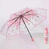 ราคา ร่มแบบแมนนวล 8 ซี่โครง ดีไซน์ดอกซากุระใส ลายดอกไม้สีชมพู ทุกสภาพอากาศ กันลม พับได้ Unisex เหมาะสำหรับการเดินทาง การเดินทาง กิจกรรมกลางแจ้ง เครื่องประดับหรูหรา (1732868986198394878)