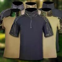 ราคา เสื้อยืดแขนสั้นลายพรางผู้ชาย เสื้อลายพรางทหาร เดินป่า ตั้งแคมป์ ชุดทหารระบายอากาศ (1729790717419031125)