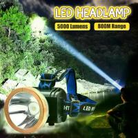 ราคา ไฟฉายแบบชาร์จไฟได้ ไฟหน้า LED ไฟฉาย การชาร์จ USB กันกระแทกแบบปรับได้ กันน้ำ สว่าง และช่วง 800M อันทรงพลัง (1729680052300318920)