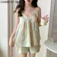 ราคา (พร้อมฟองน้ำ) ชุดนอนสายเดี่ยว ชุดนอนน่ารักสไตล์เกาหลี เสื้อ+กางเกง+ฟองน้ำ ชุดนอนผ้าฝ้าย ชุดนอนลายดอกไม้ ชุดนอนเซ็กซี่ (1733715194801981177)