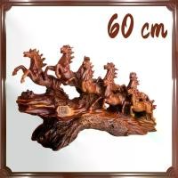 ราคา ม้ามงคลแห่งความก้าวหน้า 60x18x35 ซม. เสริมฮวงจุ้ย เสริมดวง ของตกแต่งบ้าน รูปปั้นม้า8ตัวสีไม้มี 3 ขนาด (1730891049194523487)