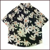 ราคา เสื้อฮาวายเชิ้ตแขนสั้นลายดอกพื้นดำเกาหลีรุ่นฮิต Premium Korea Hawaii Shirt Style (1733894797773538498)