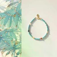 ราคา New Chinese Aesthetic Silver Natural Blue Green Turquoise South Red Multi-Gem Choker Necklace Gift Idea (1733052446045865609)