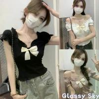 ราคา Bxykp168SHOP Glassy Sky พร้อมส่งเสื้อไหมพรม แขนสั้น น่ารักที่สุด ดีเทลสีพาสเทล แถวเข็มกัดโบว์ ขอบหยักๆ เสื้อผ้าแฟชั่นผู้หญิง E342 กระดาษทิชชู่ เช็ดหน้า บรีส turkey แนะนำวันนี้ ท (1733559296378307718)