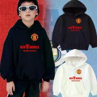 ราคา Manchester United X Team Viewer เสื้อกันหนาวคอกลม Design Unisex Jacket kid Hoodie Man Baju Lelaki Baju Sejuk (1733364986691552724)