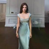 ราคา ชุดเดรสยาวผู้หญิงสไตล์หรูหรา แขนกุดหลังเว้า ประดับไรน์สโตน เข้ารูปช่วงเอว ชุด ไป คาเฟ่ เดรส ใส่ สบาย ตรุษ จีน ออก งาน สาว อวบ เซ็ท สวยๆ ✨ เดรสซี ทรู (1734121966732019335)