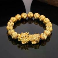 ราคา กำไลข้อมือ Pi Xiu ทองคำเลียนแบบสำหรับผู้ชาย 24K ชุบทอง กำไลทองคำสำหรับผู้ชาย กำไลลูกปัดพระพุทธเจ้าหกพระ (1734263730525013669)