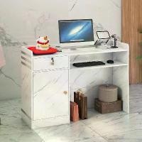 ราคา โต๊ะแคชเชียร์ โต๊ะคิดเงิน เคาน์เตอร์คิดเงิน เคาน์เตอร์ร้านค้า พร้อมช่องเก็บของ สำหรับร้านค้า คลินิก ออฟฟิศ ขนาด120x40x90cm (1734360495146567625)