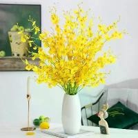 ราคา ดอกไม้ประดิษฐ์, ดอกไม้เต้นรำกล้วยไม้สีเหลืองจำลอง, วัสดุผ้าไหมและผ้าไหม, ดอกไม้แห้งและพลาสติก, ขนาดใหญ่, ห้าหัว, ดอกไม้ผีเสื้อกล้วยไม้สีเหลือง Flowers แต่งห้อง/โรงแรม/ค่าเฟ่/ออฟฟิศ เส้นด้าย + พลาสติก 