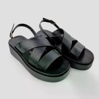 ราคา ระเบิดเติมเงิน, การรับประกันของแท้, Trend PU leather shoes/heel sandals 5 cm. Madison Black L women's casual shoes (1734431689986377305)