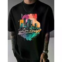 ราคา เสื้อยืดลายเส้นขอบฟ้าเมืองลุยเซียนา สีน้ำ Baton Rouge เสื้อยืดผู้ชาย เสื้อยืดแขนสั้น (1732948319284463342)