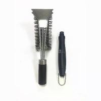 ราคา BBQ Cleaning Brush Replaceable Detachable Handle 18inch Three-Head Brush with Scraper Head BBQ Cleaning Brush (1733399931951547874)
