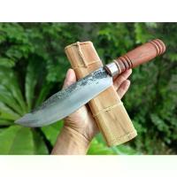 ราคา มีดโบวี่ โบวี่ Bowie knife มีดเชฟ มีดแล่ มีดต่อสู้ มีดเหน็บ มีดเดินป่า มีดแคมป์ ใบ 7.5” ตีร้อนชุบแข็ง ด้ามประดู่ ฝักสัก (1733407977751872543)