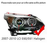 ราคา สําหรับ BMW 5 Series E60 E61 LCi ไฟหน้าฮาโลเจน 2007-2010 LED ข้อผิดพลาดฟรี 100W ชิป Angel Eye Marker หลอดไฟสีขาวสีเหลือง (1733622720338363562)