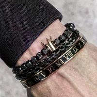 ราคา Luxurious Resin Craft Roman Bracelet with Royal Crown Charm, Men'S Stainless Steel Bracelet, Couple'S Jewelry (1733987548680062620)