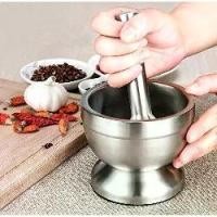 ราคา HOMEBERG mortar, stainless steel mortar, medicine grinding mortar, small mortar, mortar and pestle, mortar with pestle, pestle, 304 stainless steel, strong, durable, suitable siz (1733331332729832470)