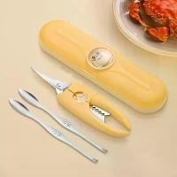 ราคา 2025 New Style Crab Eating Tool Set Multifunctional 4 Pieces/Set Including Kitchen Scissors, Lobster Tongs, Crab Peeler, Spoon Fork, Meat Spoon, Crab Peeler, Disassembly and Handling Crab (17333428945