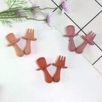 ราคา [COD] Silicone food grade mini fork and spoon sets 2pcs silicone feeding spoon set baby feeding spoon set (1733440219940291889)