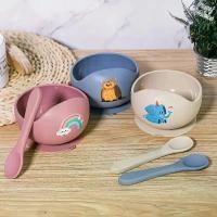 ราคา [COD] 2PCS/Set Silicone Baby Feeding Bowl Tableware for Kids Waterproof Suction Bowl With Spoon Children Dishes Kitchenware Baby Stuff (1733479243929519409)