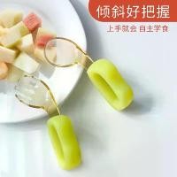 ราคา New Baby Food Spoon Infant Spoon Baby Learning to Eat Training Curved Spoon Self-Feeding Children's Tableware Fork Spoon (1733617792036472143)