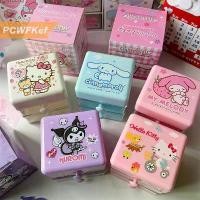 ราคา [PCWFKef] Sanrio Mini Storage Box Cartoon Cinnamoroll Melody Double Layer Jewelry Desktop Storage Box Girl's Gift (1733879596875089730)