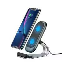 ราคา 2025 Suitable for Huawei and Mobile Phones Wireless Charging 15W Dual Coil Metal Desktop Vertical Wireless Charger (1733726055945570071)