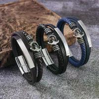 ราคา สร้อยข้อมือสายหนังสมอยางเรือสแตนเลส, การออกแบบข้ามพรมแดน, สร้อยข้อมือถักหนังหลายชั้น, เครื่องประดับผู้ชาย, วัสดุเหล็กไททาเนียม, ขายร้อนสำหรับการค้าต่างประเทศ (1730520430448708110)