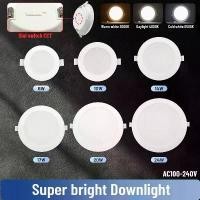 ราคา [COD] 4pcs Dial Swich CCT LED Downlight 100-240V 3000K 4000K 6500K Ceiling Light 6W-24W Recessed Round Panel Light Indoor Lighting (1733043989043185514)