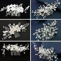 ราคา Bridal Hair Accessories Pearl Rhinestone Insert Comb Handmade Inverted Comb Ancient Style Photo Hair Ornament Crystal Hair Comb (1733112189031253599)