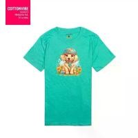 ราคา CottonVibe เสื้อยืด ผ้าคอตตอน Comb 32 เกรดพรีเมียม ใส่สบาย Unisex ลายน้องหมาโกลเด้น คลังสินค้า (1734378286781072761)