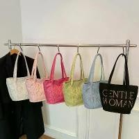 ราคา New Store Limited Time Discount Cross-Border Embroidered Letter Tote Bag for Women New Fashion Canvas Large Capacity Linen Handbag Shoulder Commuting Office Women Price Promotion (1733690709001799087)