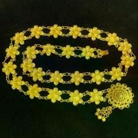 ราคา Discount Vintage jewelry เครืองประดับโบราณเข็มขัดดอกไม้อีสานชุดล้านนาไทหัวเข็มขัด สีทอง (1733789457862591567)