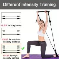 ราคา Eva Material Pilates Rod Kit with 4 Resistance Band (30 and 22. 68kg)-Adjustable, Portable Home Gym Fitness Equipment Set, with Comfortable Handle, Door Anchor, Ankle Strap and B (1733481513876948458)