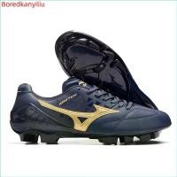 ราคา Slip - Resistant Breathable Lightweight Mizuno Soccer Cleats Wave Ignitus Japan MD Men's Shoes, Navy Blue, With Box ဘောကန် ဖိနပ် (1734205898738009475)