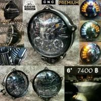 ราคา ไฟหน้าLED Projector ขนาด 7 นิ้ว ลายผีเสื้อ พร้อมโคม CNC (1733734108905112649)