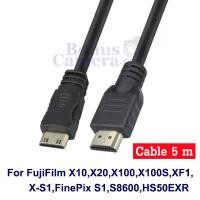 ราคา สาย HDMI 5m ต่อฟูจิ X10,X20,X100,X100S,XF1,X-S1,FinePix S1,S8600,HS50EXR เข้ากับ HD TV,Projector cable for FujiFilm จัดส่งฟรี กทม (1733529610765370634)