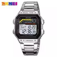 ราคา นาฬิกาข้อมือผู้ชาย SKMEI รุ่น 2307 สแตนเลสหรูหรา หน้าจอแสดงผลแบบนับถอยหลัง ไฟ LED กันน้ำ นาฬิกาดิจิตอลสำหรับกีฬา ทนทานต่อการกระแทก และมีไฟเรืองแสง EL พร้อมฟังก์ชันจับเวลาสองระบบ (1733537726926456423)