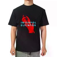 ราคา CC Men'S Interpol El Pintor Graphic T-Shirt - Bohemian Style 100% Cotton Short Sleeve with Red Handwriting and Blue Text Pattern, Sizes S-4XL, Black and White, Machine Washable, (1733213558758802743)