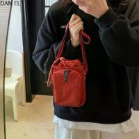 ราคา DAN EL แฟชั่นสำหรับผู้หญิง ผ้าใบแคนวาส กระเป๋าใส่ขวดน้ำแบบสะพายไหล่ สีทึบทึบ มินิมอล กระเป๋าใส่โทรศัพท์มือถือแบบสะพายข้าง แบบพกพาได้ เชือกหูรูด ถุงถ้วยน้ำ โทรศัพท์มือถือสำหรับมือถือ (17343934394699957