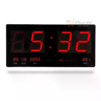 ราคา ห้องนั่งเล่น, บ้านขนาดใหญ่, นาฬิกาดิจิตอล LED DIGITAL CLOCK แขวนติดผนัง ขนาด 45 X 22 X 3 CM ( ตัวเลขสูง 3 นิ้ว ) มี Back Up ในตัว ไฟดับไม่ต้องตั้งใหม่ รุ่น 4622 ตัวเลขสีแดง , น้ำหนักเบา , แบบพกพา (173