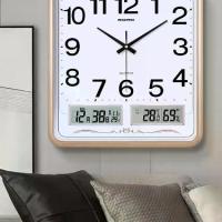 ราคา Home square wall clock, living room clock, modern wall-mounted clock, simple and stylish electronic calendar wall clock, quartz clock (1734370872736843501)