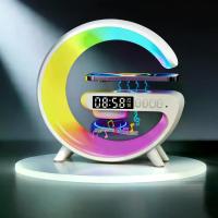 ราคา [COD] [จัดส่งทันที] Wireless Charging Night Light Alarm Clock with Bluetooth Speaker Small 13 Rgb Desk Lamp Cellphone Ambient Music Sync Mood Dimmable App Control Smart Led Display Bedside Safe (17341