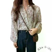 ราคา Grace&chiliเสื้อชีฟองลายดอกไม้สไตล์เกาหลี แขนยาว แขนพอง99245 (1733798483787744734)