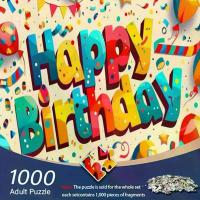 ราคา Smart Watch 1,000pcs Happy Birthday Puzzle - Vibrant Abstract Design with Snowflakes and Balloons, Challenging DIY Game for Adults and Families, Enhances Hand-Eye Coordination, S (1734082406129894971)