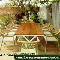 ราคา โต๊ะสนามกลางแจ้ง โต๊ะอาหาร เก้าอี้รับประทานอาหาร ชุดโต๊ะกินข้าว 4-6คน เก้าอี้สนาม กันแดด กันฝน สีไม่ชีด Outdoor Desk เฟอร์นิเจอร์สนาม โต๊ะและเก้าอี้พักผ่อน (1733869785463883343)