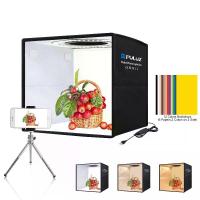 ราคา PULUZ 25cm Folding Portable 3 Modes Dual Color Temperature Ring Light Photo Lighting Studio Shooting Tent Box with 6 x Dual-side Color Backdrops, Size: 25cm x 25cm x 25cm (1729630613545454429)