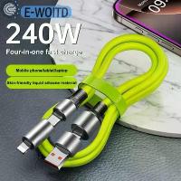ราคา E-WOITD 4 in 1 Fast Charging Cable 240W USB Type C to USB C Lighting Cable for iPhone Xiaomi Samsung Multi-Port Charging Wire (1733883645829350686)